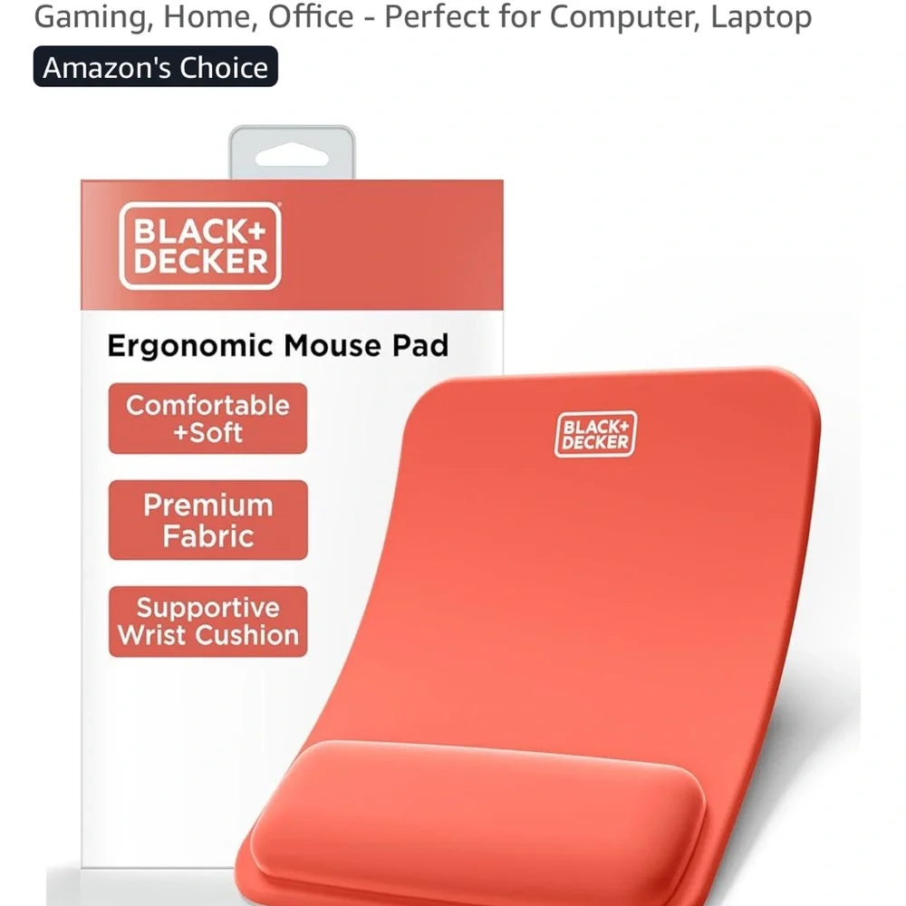Black & Decker Ergonomic Mouse Pad - Orange